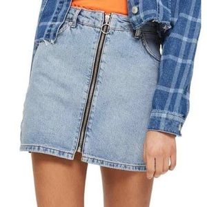 TopShop Denim Zip Skirt